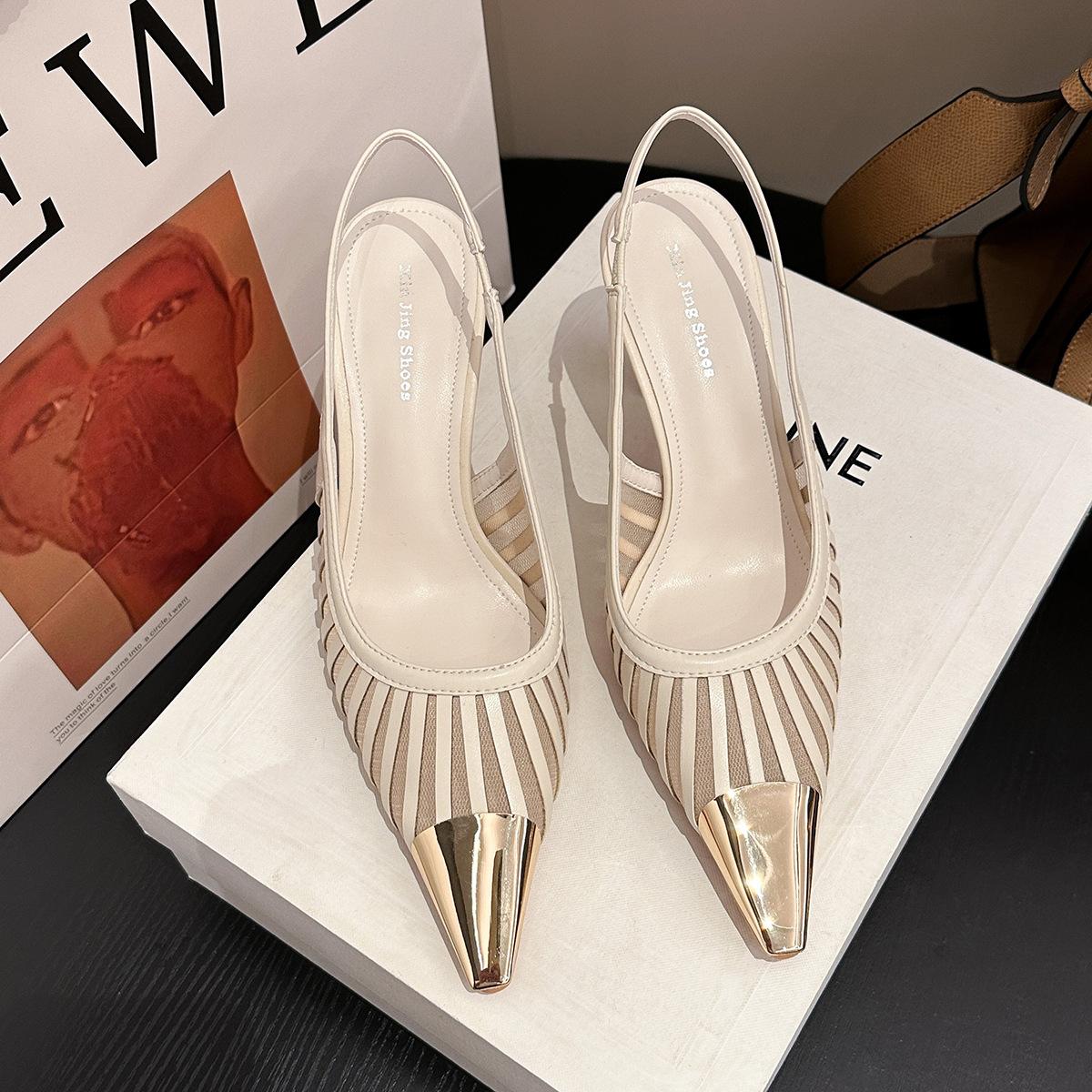 619-2 temperament striped pointed high heels women s versatile fashion mesh stitching hollow commuter bag head sandals women 40
619-2 temperament striped pointed high heels women s versatile fashion mesh stitching hollow commuter bag head sandals women 40