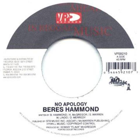 7inch Record BERES HAMMOND - No Apology VP9210 VP 2010 US Reggae, Ska & Dub Used
7inch Record BERES HAMMOND - No Apology VP9210 VP 2010 US Reggae, Ska & Dub Used