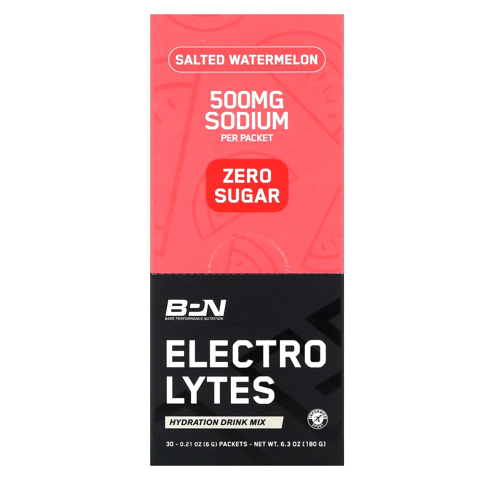 BPN, Electrolytes, Rehydration Drink Mix, Salted Watermelon, 30 packets, 6 g (0.21 oz) each
BPN, Electrolytes, Rehydration Drink Mix, Salted Watermelon, 30 packets, 6 g (0.21 oz) each