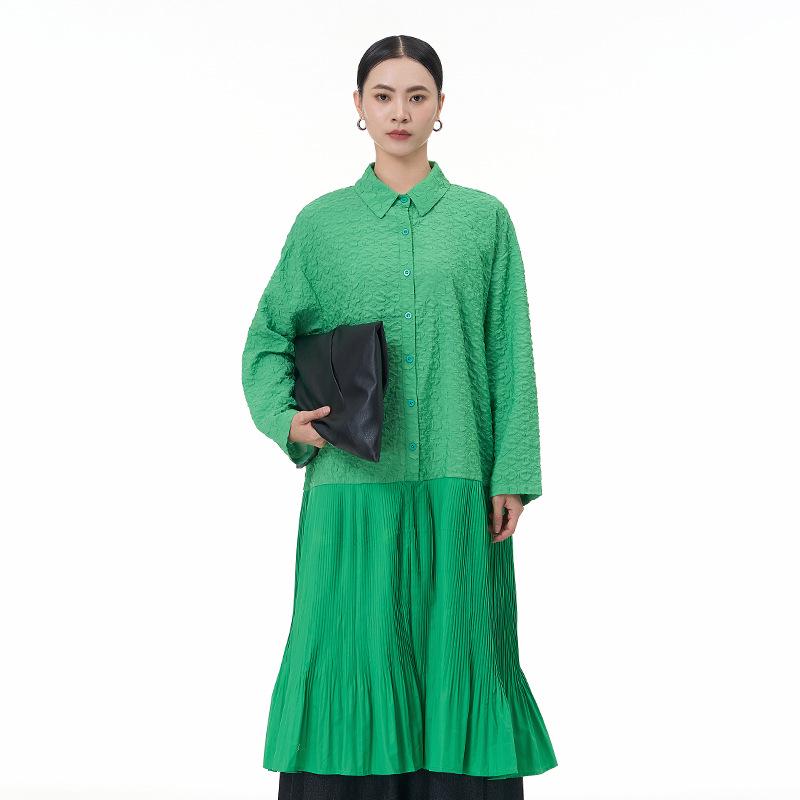 2026 Spring Korean Style Long Sleeve Pleated Shirt Dress for Women - Plus Size, Loose Fit, Slimming Design. One Size зелёный
2026 Spring Korean Style Long Sleeve Pleated Shirt Dress for Women - Plus Size, Loose Fit, Slimming Design. One Size зелёный