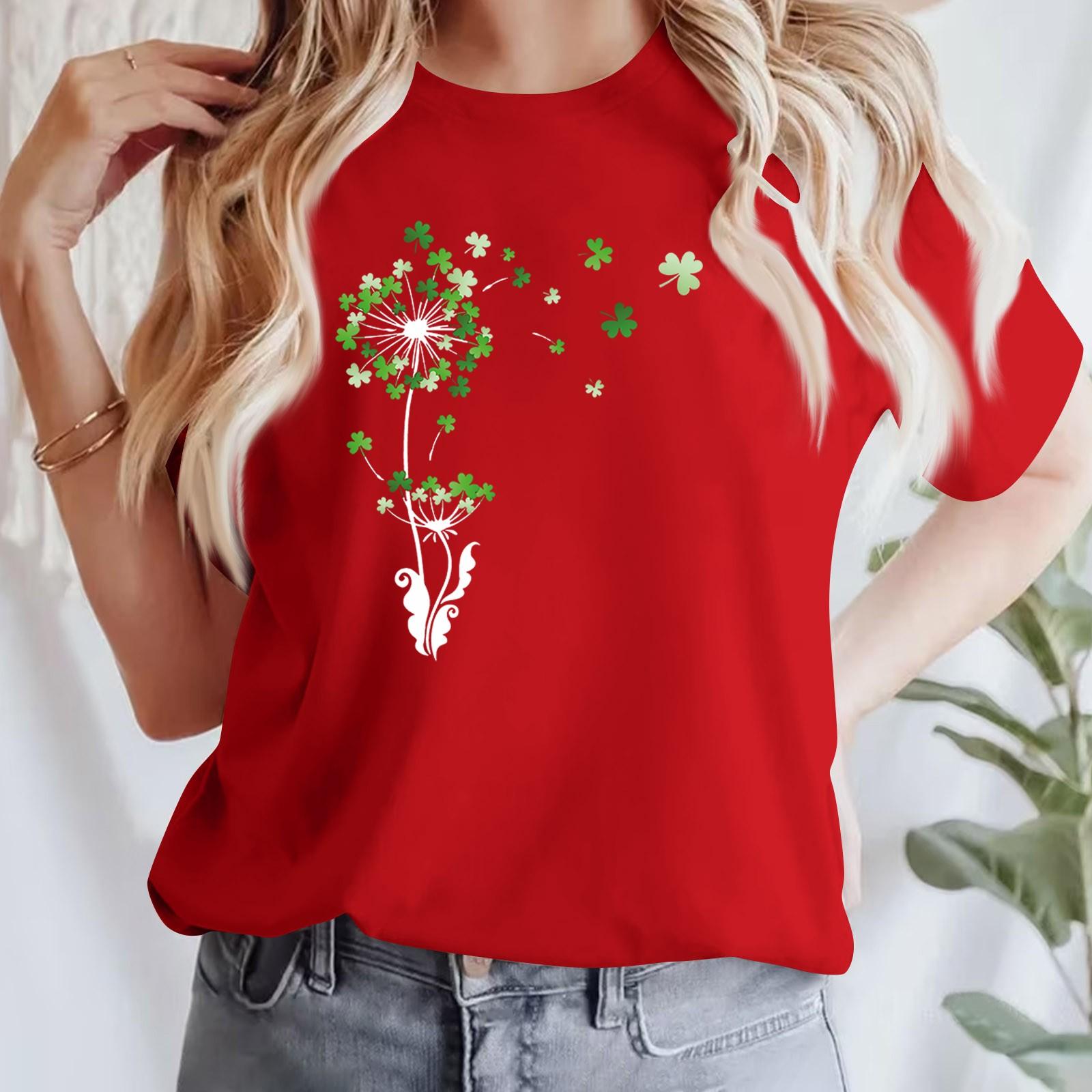 Жіноча повсякденна футболка з принтом і круглим вирізом, пуловер з короткими рукавами XXXL червоний
Жіноча повсякденна футболка з принтом і круглим вирізом, пуловер з короткими рукавами XXXL червоний