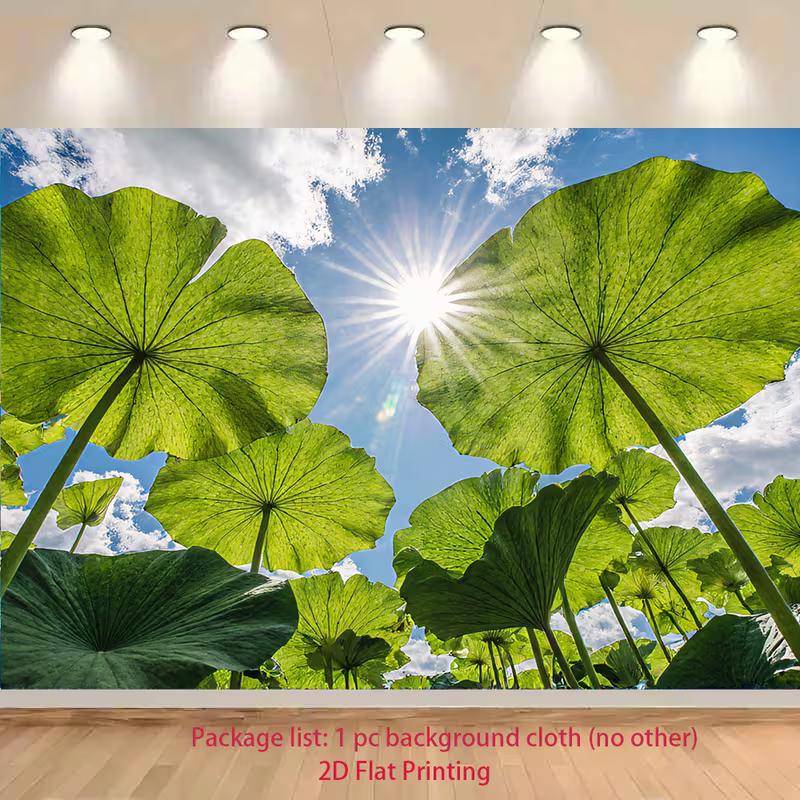 2D Green Lotus Leaves Sky Backdrop, Nature Themed Photography Background Banner 47.2x31.5inch/120*80cm
2D Green Lotus Leaves Sky Backdrop, Nature Themed Photography Background Banner 47.2x31.5inch/120*80cm