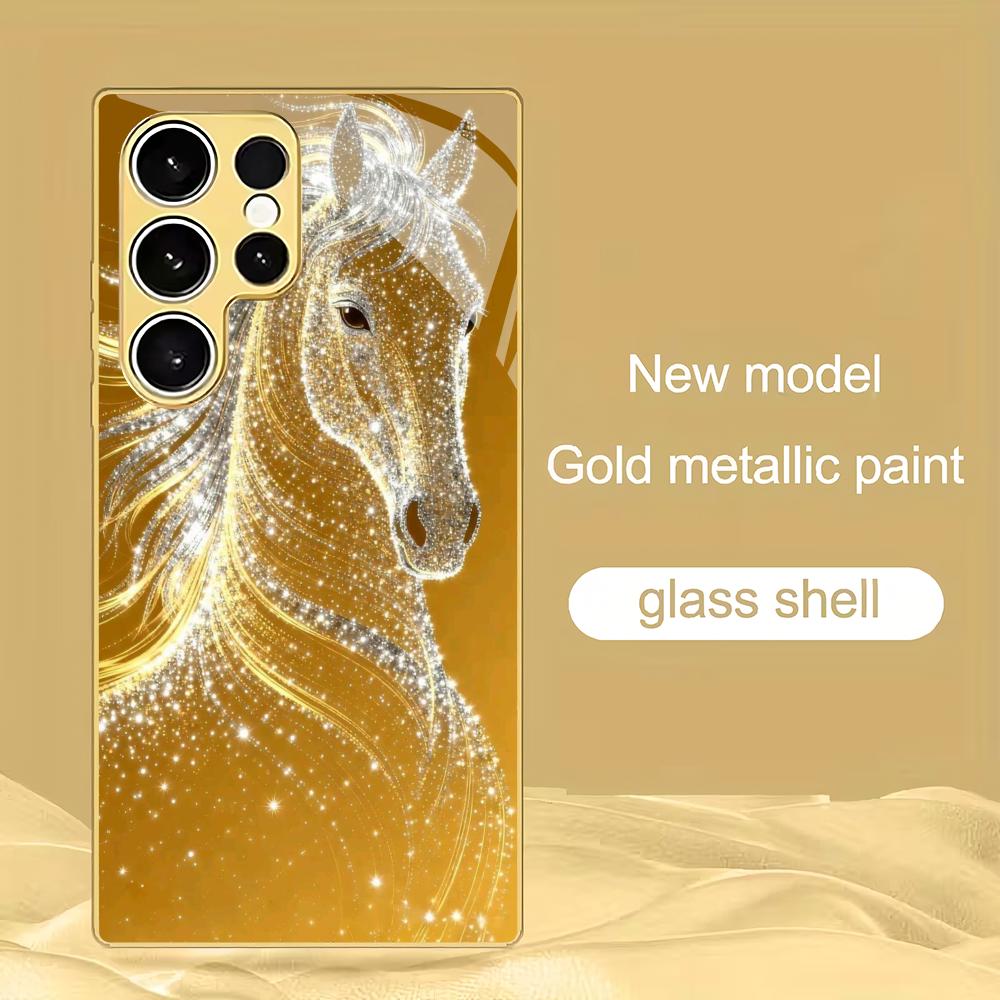Golden horse pattern tempered glass phone case suitable for Samsung Galaxy S26 S25 S24 S23 S22 S21 S20 FE/Ultra/Plus5G anti drop GalaxyS24FE
Golden horse pattern tempered glass phone case suitable for Samsung Galaxy S26 S25 S24 S23 S22 S21 S20 FE/Ultra/Plus5G anti drop GalaxyS24FE
