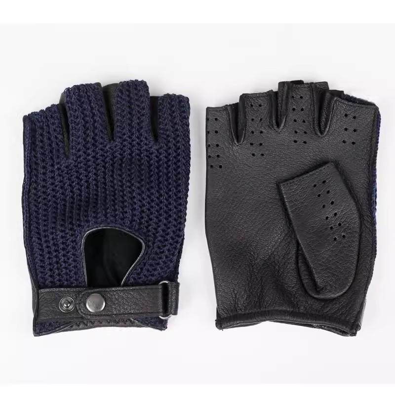 Semi-Fingers Gloves Unisex Knitted Sheepskin Patchwork Retro Riding Driving Women Half Finger Mittens Men Leather Gloves LSH01 L темно-синього кольору
Semi-Fingers Gloves Unisex Knitted Sheepskin Patchwork Retro Riding Driving Women Half Finger Mittens Men Leather Gloves LSH01 L темно-синього кольору