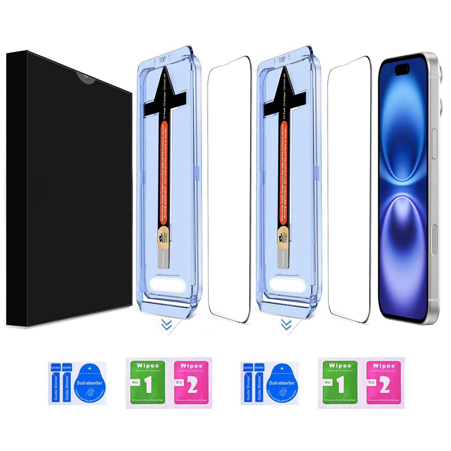 2 Sets For iPhone 16 Plus/15 Plus Tempered Glass HD Clear Screen Protector with Automatic Dust Removal Tool Type A
2 Sets For iPhone 16 Plus/15 Plus Tempered Glass HD Clear Screen Protector with Automatic Dust Removal Tool Type A