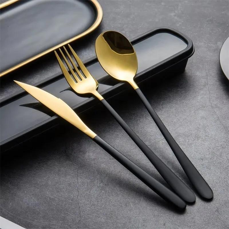 3Pcs/Set Tableware Box Spoon Fork Knife Portable Tableware Dinner Set Black Box Western Portable Cutlery Set Dining Spoon Table серебряный
3Pcs/Set Tableware Box Spoon Fork Knife Portable Tableware Dinner Set Black Box Western Portable Cutlery Set Dining Spoon Table серебряный