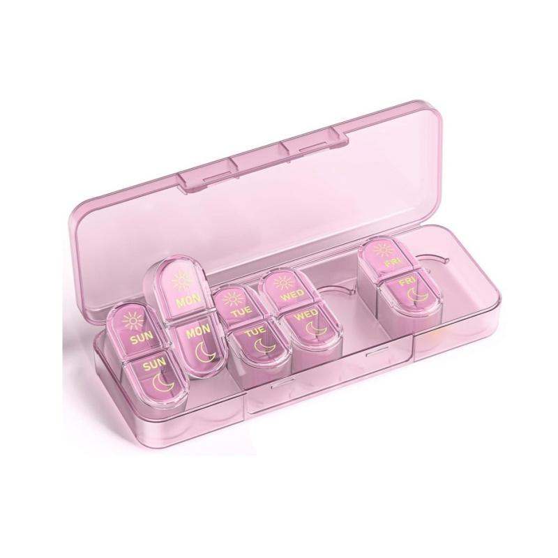 7-Day Compartment Pill Organizer Portable Moisture-proof Medicine Box Tablet Capsules Dispenser for Daily Home Travel Use розовый
7-Day Compartment Pill Organizer Portable Moisture-proof Medicine Box Tablet Capsules Dispenser for Daily Home Travel Use розовый