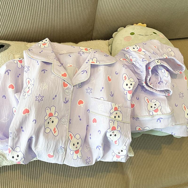 Soft cute princess wind moon rabbit pajamas women s summer short-sleeved shorts cardigan two-piece set women s casual loungewear S
Soft cute princess wind moon rabbit pajamas women s summer short-sleeved shorts cardigan two-piece set women s casual loungewear S