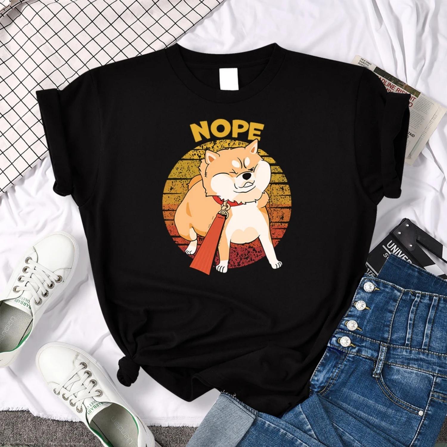 Kawaii Shiba Inu NOPE Cute Dog Print Female T Shirt Summer Oversized Tshirt Street Fit Tops tee Cartoon Oversize Womens T-Shirts S чёрный
Kawaii Shiba Inu NOPE Cute Dog Print Female T Shirt Summer Oversized Tshirt Street Fit Tops tee Cartoon Oversize Womens T-Shirts S чёрный