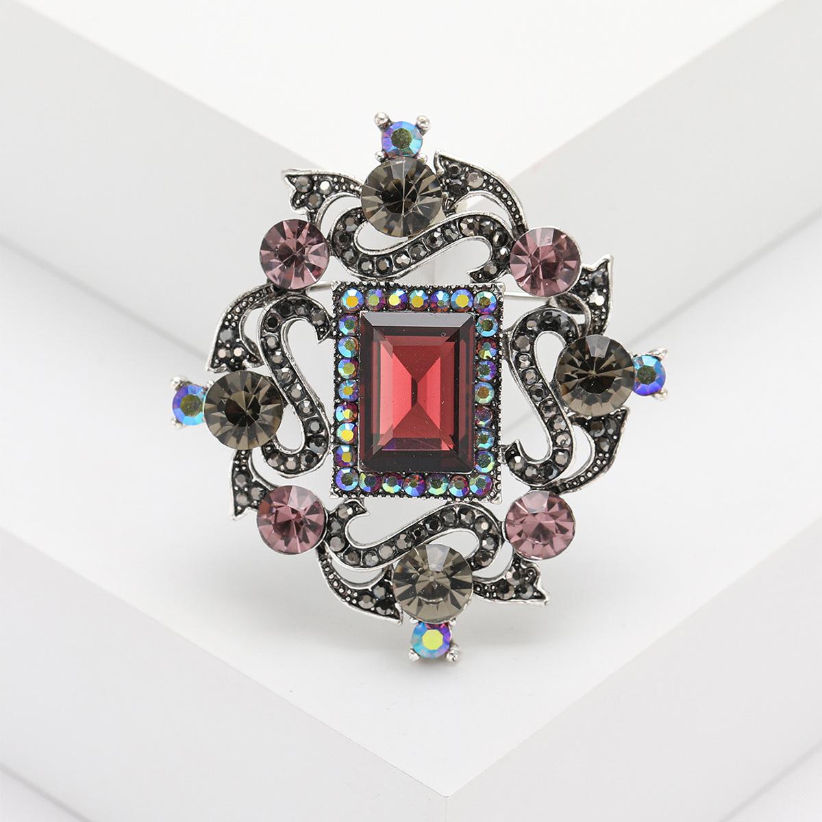 Модная брошь с кристаллами в форме ромба, брошь с бриллиантами из сплава