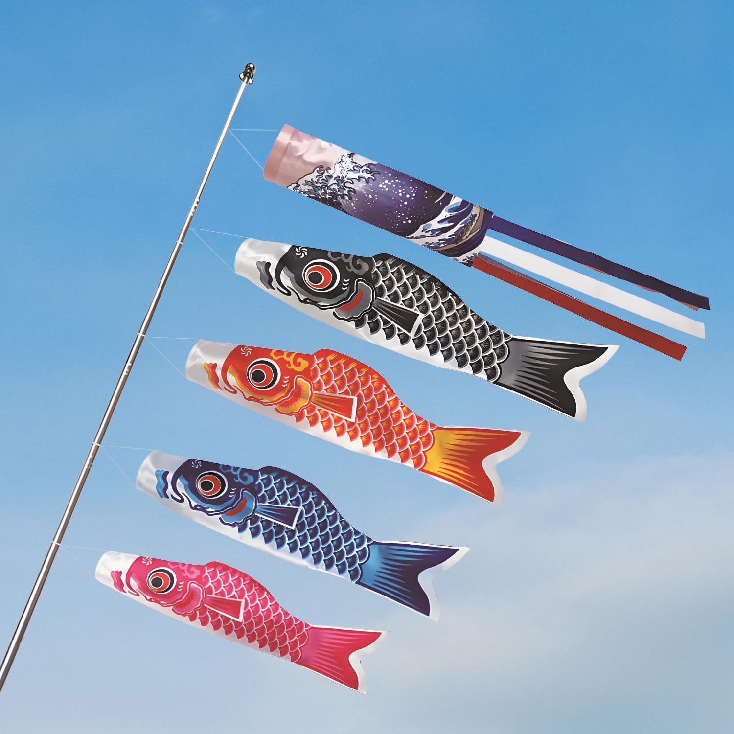 ZESLEY Koinobori 1.4m Streamer Carp Flag Set with 4 Carp and 2m Telescoping Pole Indoor and Garden Use Children s Day Festival Celebration Boy s Day
ZESLEY Koinobori 1.4m Streamer Carp Flag Set with 4 Carp and 2m Telescoping Pole Indoor and Garden Use Children s Day Festival Celebration Boy s Day