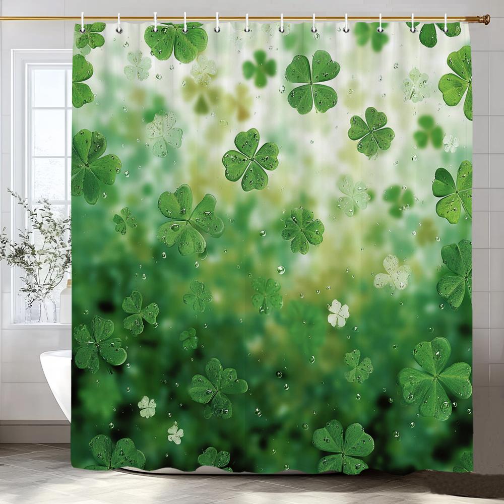 Green Leaves, Lucky Grass Clover Pattern Shower Curtain, Bathroom Decorative Shower Curtain, Home Curtain With Hooks W60H190(CM)-1 Pcs
Green Leaves, Lucky Grass Clover Pattern Shower Curtain, Bathroom Decorative Shower Curtain, Home Curtain With Hooks W60H190(CM)-1 Pcs