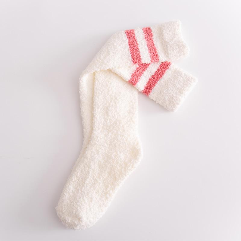 Japanese Style Coral Fleece Knee High Socks Two Stripe Design Warm Soft Long Leg Socks Non Shedding Winter Home Wear for Women L білий
Japanese Style Coral Fleece Knee High Socks Two Stripe Design Warm Soft Long Leg Socks Non Shedding Winter Home Wear for Women L білий