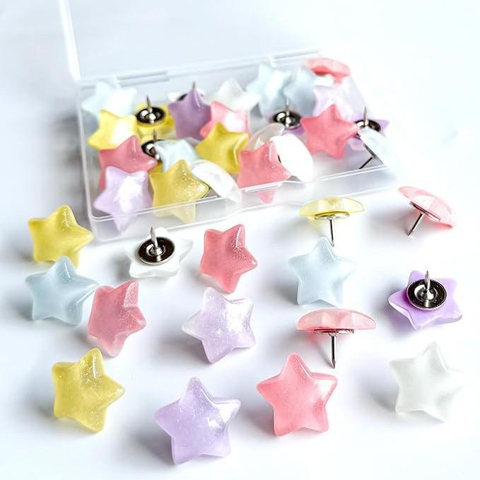 Colorful Star Push Pins for Cork Board Photo Wall Decoration 30 pieces/box
Colorful Star Push Pins for Cork Board Photo Wall Decoration 30 pieces/box