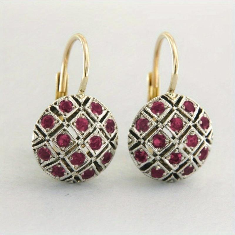 Vintage Luxury Inlaid Zircon Round Pendant Earrings, Women s Fashion Trend Holiday Party Accessories Zircon
Vintage Luxury Inlaid Zircon Round Pendant Earrings, Women s Fashion Trend Holiday Party Accessories Zircon