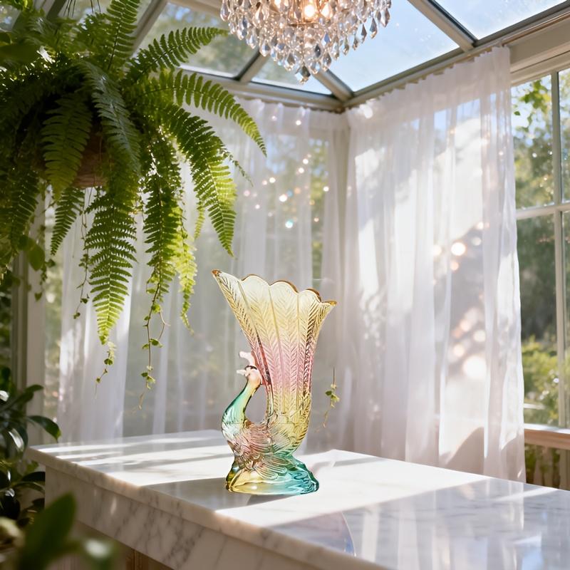 1PC glass vase in the shape of a peacock, with a simple and retro design. Suitable for hydroponic flowers
1PC glass vase in the shape of a peacock, with a simple and retro design. Suitable for hydroponic flowers