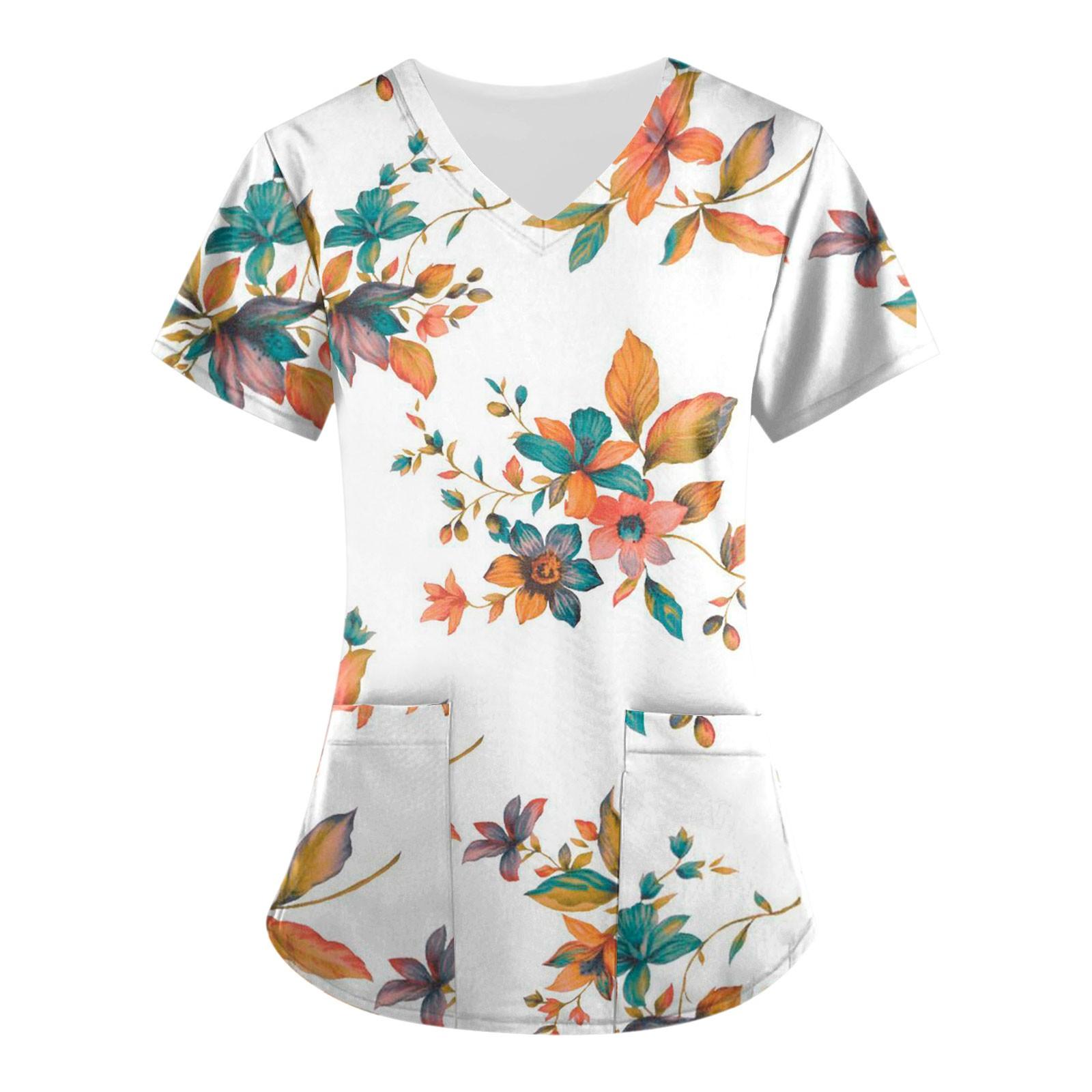 Женские топы с короткими рукавами и v-образным вырезом с цветочным принтом, рабочая униформа, карманная блузка S оранжевый
Женские топы с короткими рукавами и v-образным вырезом с цветочным принтом, рабочая униформа, карманная блузка S оранжевый