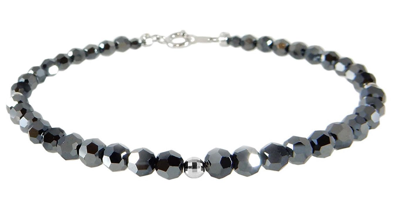 Royal Jewelry 4mm Platinum Black Diamond Color Dark Silver Crystal Bracelet Anklet (24)
Royal Jewelry 4mm Platinum Black Diamond Color Dark Silver Crystal Bracelet Anklet (24)