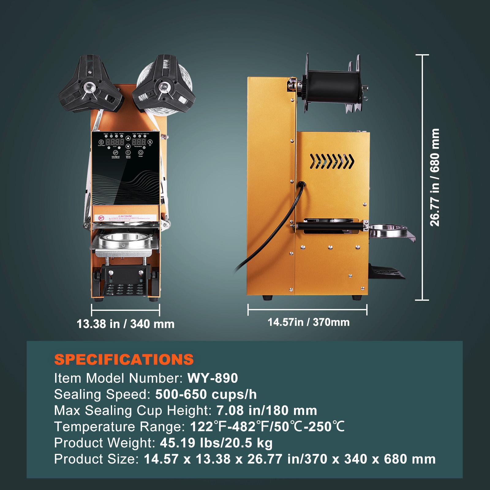 SucceBuy Fully Automatic Cup Sealing Machine 500-650 Cups/H for 180/190 mm Tall & 90/95 mm Cup Electric Tea Sealer for Milk Tea
SucceBuy Fully Automatic Cup Sealing Machine 500-650 Cups/H for 180/190 mm Tall & 90/95 mm Cup Electric Tea Sealer for Milk Tea