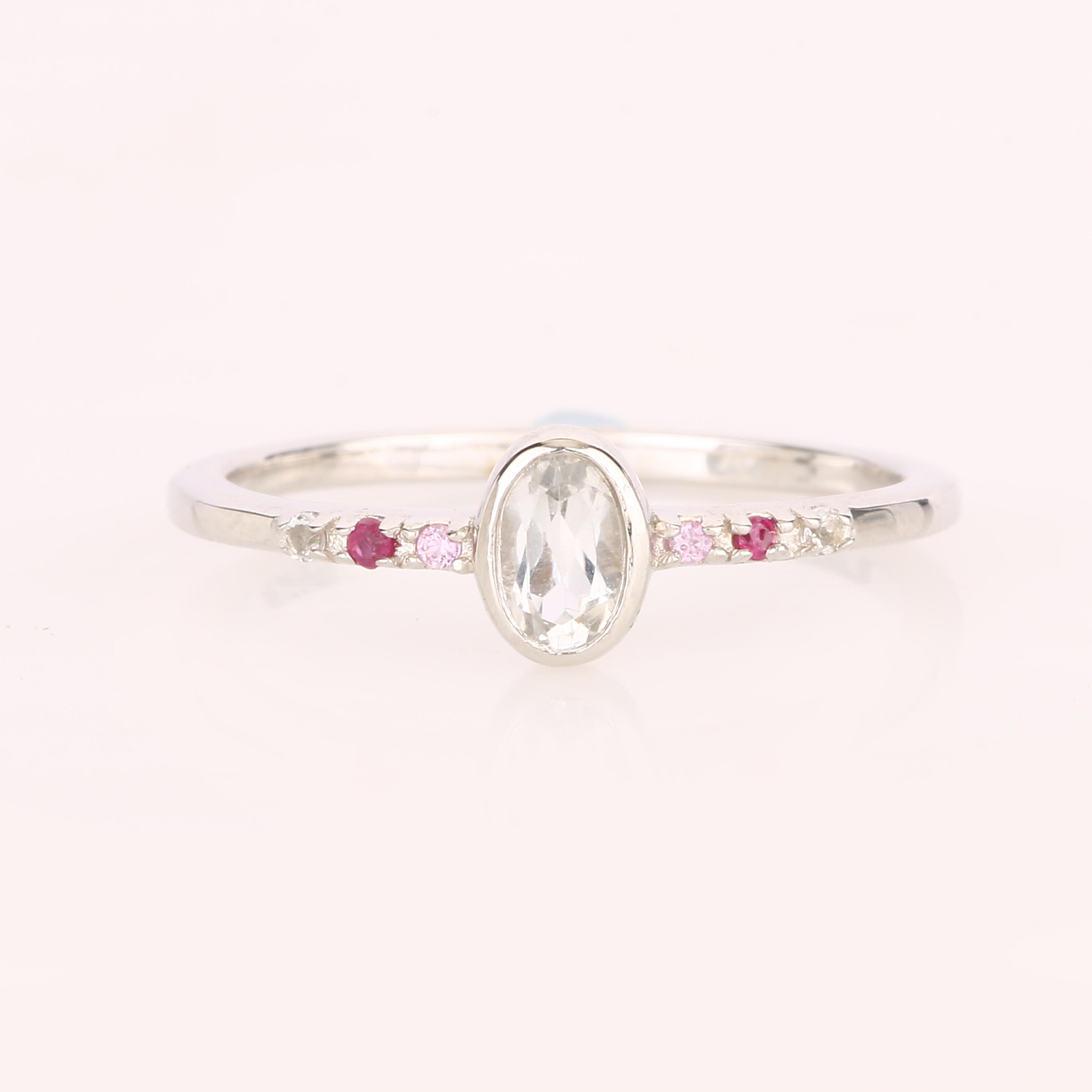 925 Sterling Silver Ring White Topaz Oval 5x3mm Pink Sapphire Ruby Multi Gem Rhodium or Yellow Gold Plated Women Jewelry 9 срібний
925 Sterling Silver Ring White Topaz Oval 5x3mm Pink Sapphire Ruby Multi Gem Rhodium or Yellow Gold Plated Women Jewelry 9 срібний