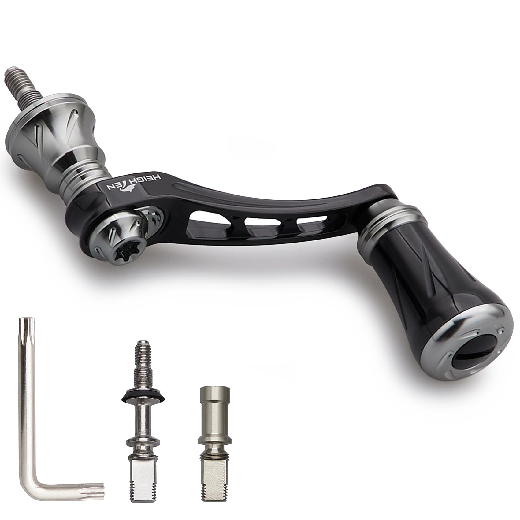 HEIGHTEN 45-50mm Adjustable Reel Handle with 19mm Aluminum Knob for Shimano and Daiwa Arch Series Spinning Reels (Gunmetal & Black) (880)
HEIGHTEN 45-50mm Adjustable Reel Handle with 19mm Aluminum Knob for Shimano and Daiwa Arch Series Spinning Reels (Gunmetal & Black) (880)