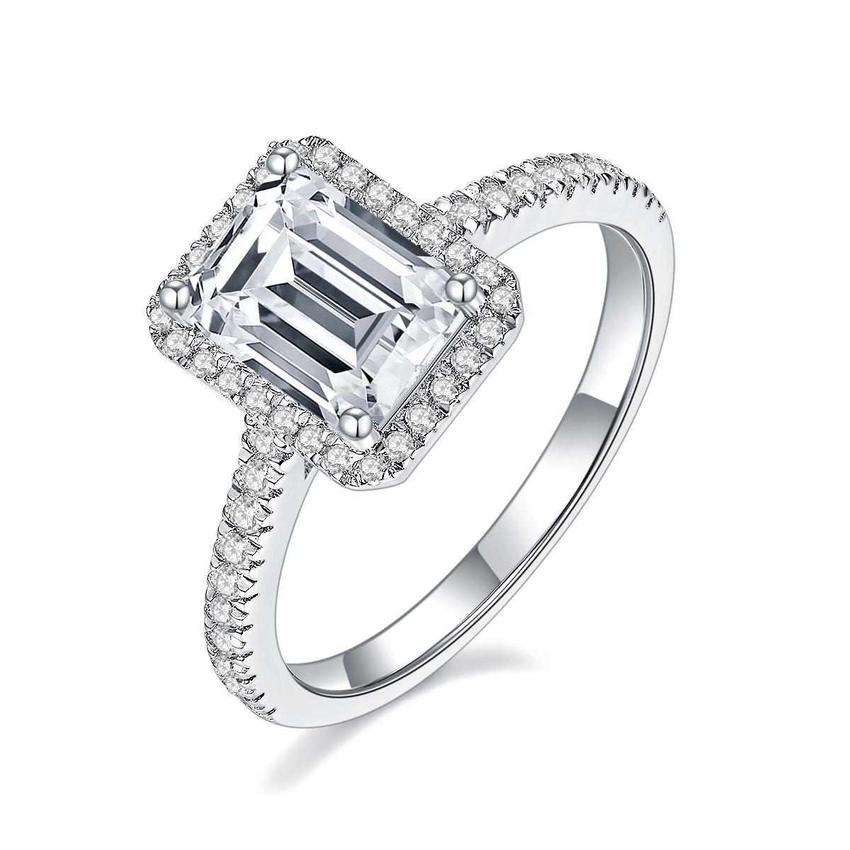 Emerald Cut Moissanite Ring - 6x8mm, S925 Silver, 18K Gold-Plated Women s Jewelry US Size 5.5 
Emerald Cut Moissanite Ring - 6x8mm, S925 Silver, 18K Gold-Plated Women s Jewelry US Size 5.5