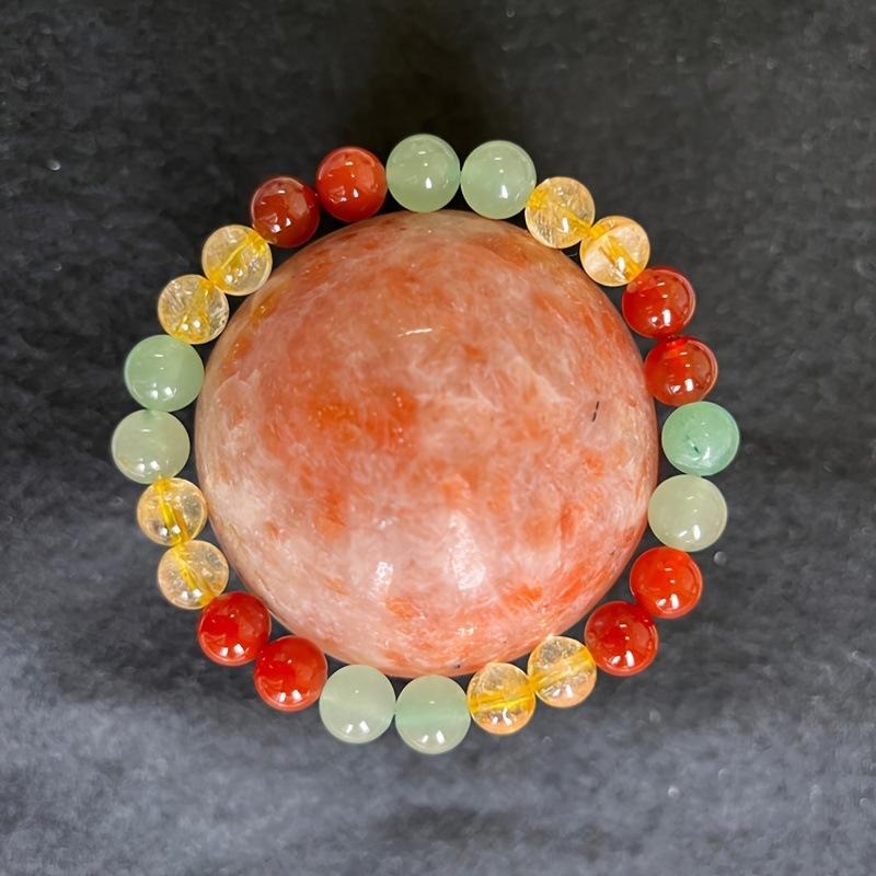 Handmade 8mm mixed citrine, nephrite and red agate bead bracelet with elastic cord серебряный
Handmade 8mm mixed citrine, nephrite and red agate bead bracelet with elastic cord серебряный