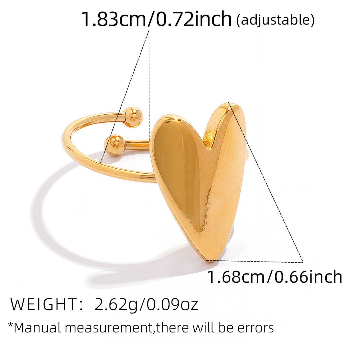 Minimalist Stainless Steel Heart Open Rings for Women Charm Cute Retro Elegant 18K Gold Plated Waterproof Zircon 2026 resizable
Minimalist Stainless Steel Heart Open Rings for Women Charm Cute Retro Elegant 18K Gold Plated Waterproof Zircon 2026 resizable