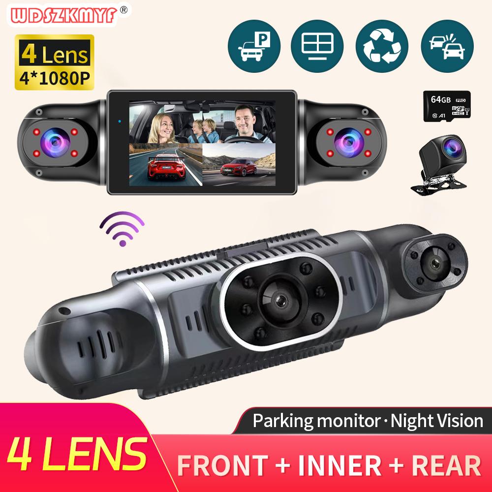 Car DVR 4 Lens 1080P Video Recorder WIFI APP Control 360 Degrees Dash Cam Night Vision Front left right Rear View camera car 24H NONE
Car DVR 4 Lens 1080P Video Recorder WIFI APP Control 360 Degrees Dash Cam Night Vision Front left right Rear View camera car 24H NONE