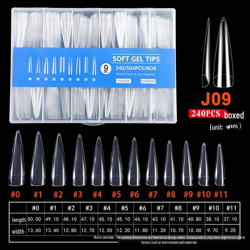 Ultra-Long 40mm+ Transparent Full/Half Cover False Nails Set, 2XL Seamless Pointed Tips, 240 Pieces
Ultra-Long 40mm+ Transparent Full/Half Cover False Nails Set, 2XL Seamless Pointed Tips, 240 Pieces