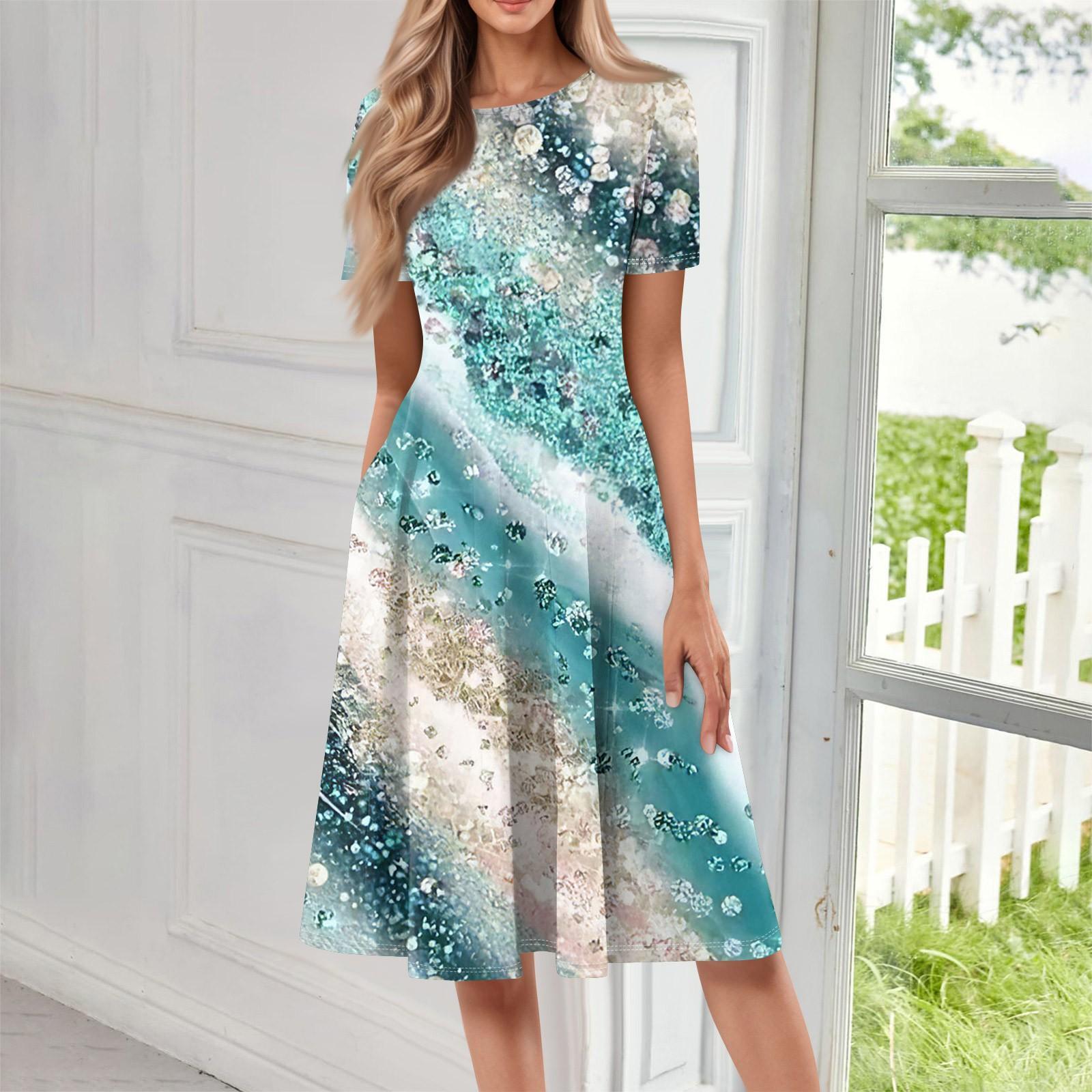 Women s Loose Casual And Fashionable Round Neck Short Sleeved Printed Mid Length Dress XL
Women s Loose Casual And Fashionable Round Neck Short Sleeved Printed Mid Length Dress XL