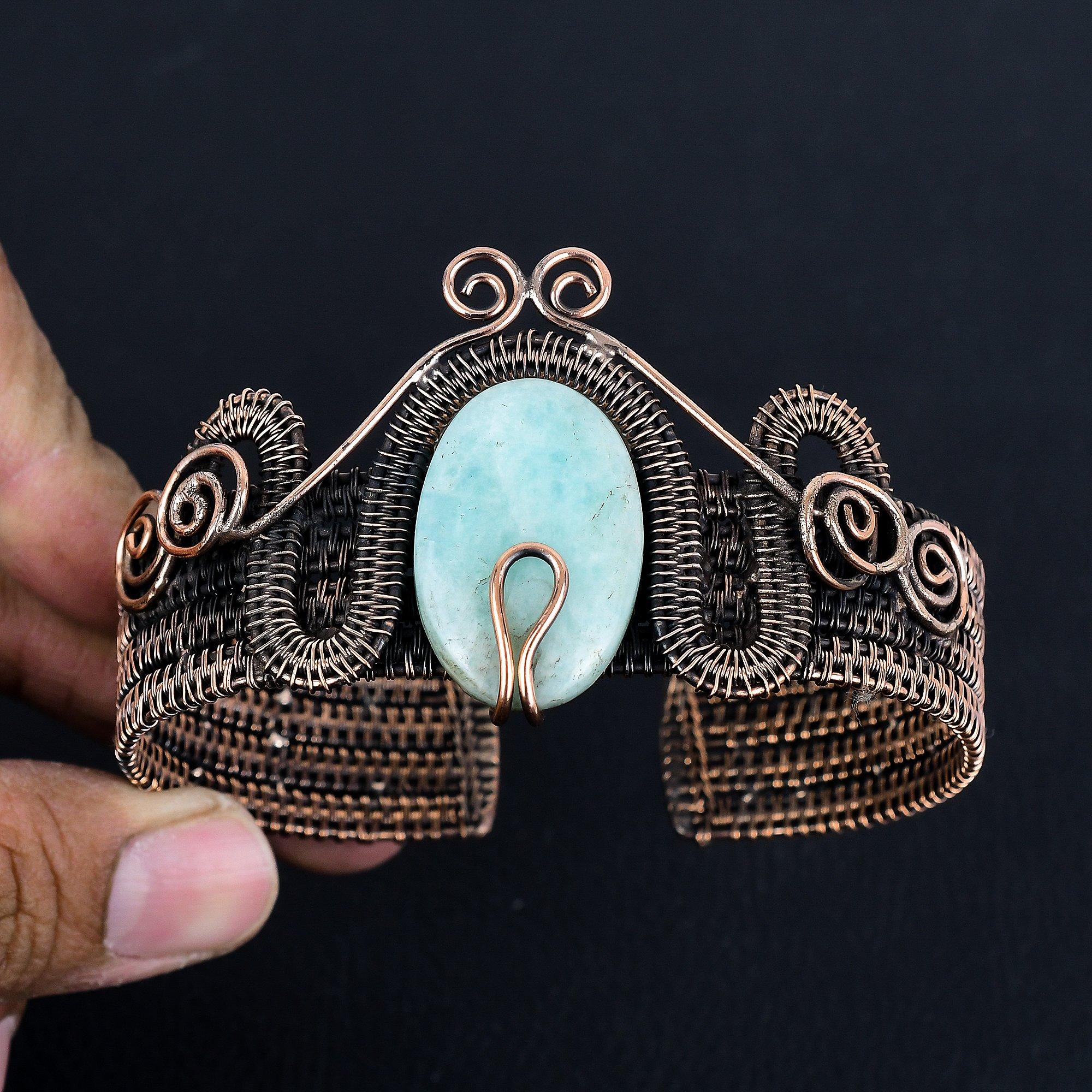 Браслет из амазонита, браслет-манжета, обмотанный медной проволокой 999 пробы, регулируемый браслет, украшение из драгоценного камня, подарок для мамы, ручная работа, новые украшения
Браслет из амазонита, браслет-манжета, обмотанный медной проволокой 999 пробы, регулируемый браслет, украшение из драгоценного камня, подарок для мамы, ручная работа, новые украшения