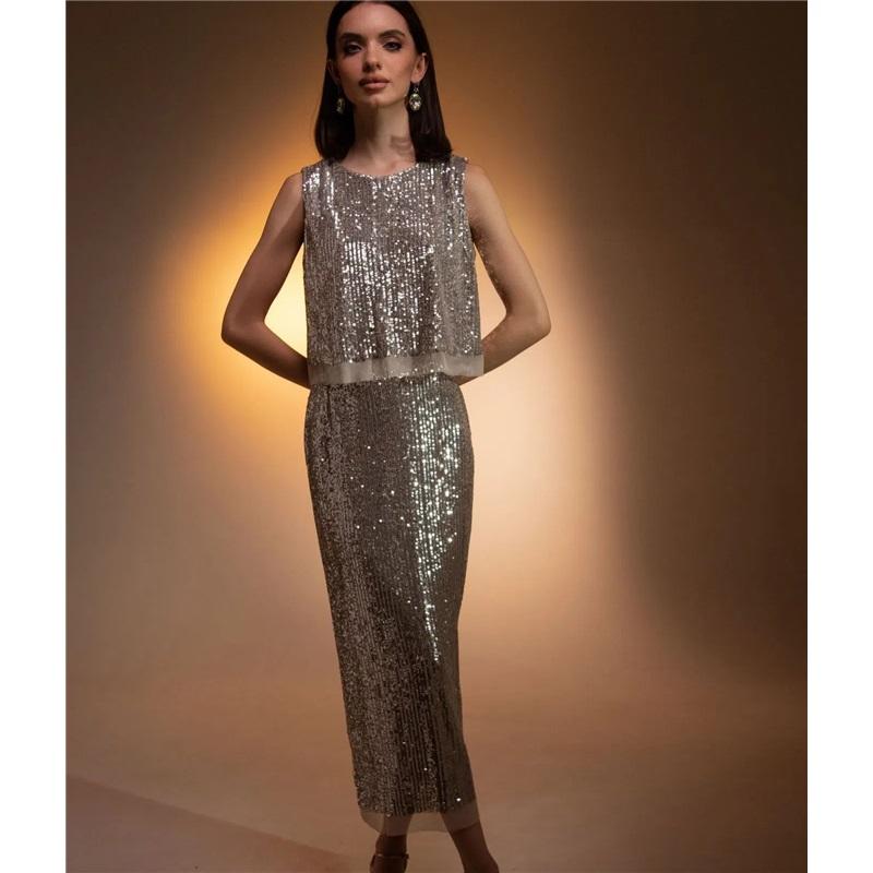 European And American Sequin Vest With Beaded Long Dress Elegant Sexy Versatile Party Dress Set For Women L чорний
European And American Sequin Vest With Beaded Long Dress Elegant Sexy Versatile Party Dress Set For Women L чорний