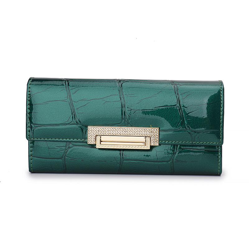 Women s Genuine Patent Leather Stone Texture Wallet with Diamond Buckle
Women s Genuine Patent Leather Stone Texture Wallet with Diamond Buckle