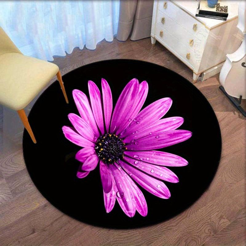 Purple Daisy Flower Black Background Round Rug Plush Floor Mat Modern Minimalist Home DecorNature Inspired Carpet FlowerThemeRug 60cm x 60cm
Purple Daisy Flower Black Background Round Rug Plush Floor Mat Modern Minimalist Home DecorNature Inspired Carpet FlowerThemeRug 60cm x 60cm