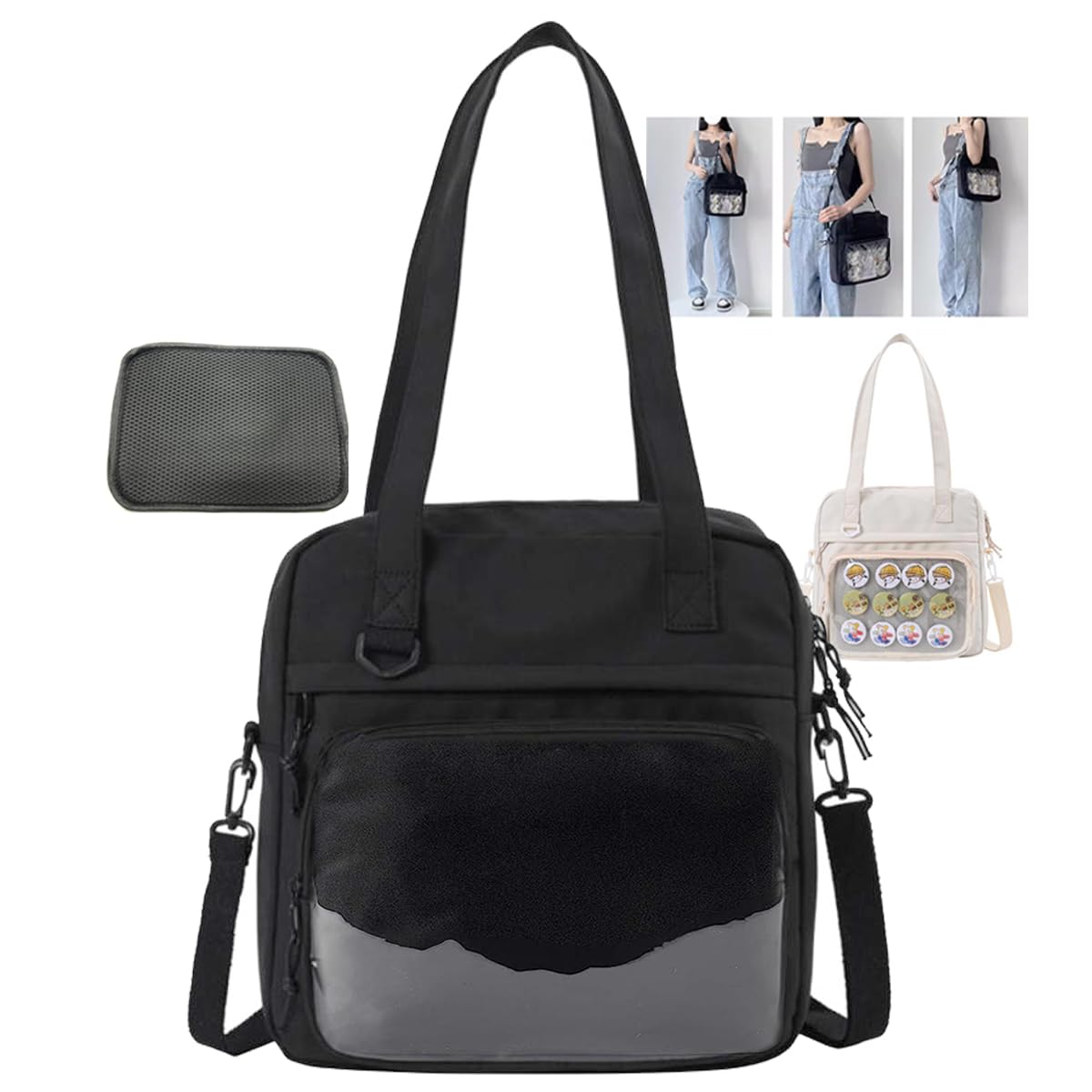 Маленька ультралегка нейлонова сумка Itaba через плече з прозорою кишенею Мила стильна сумочка через плече Водовідштовхувальна банка Значок Плюшева іграшка Отакацу чорний
Маленька ультралегка нейлонова сумка Itaba через плече з прозорою кишенею Мила стильна сумочка через плече Водовідштовхувальна банка Значок Плюшева іграшка Отакацу чорний