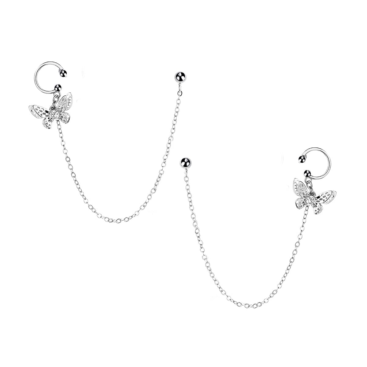 SLUYNZ 925 Sterling Silver Elegant Butterfly Cuff Earrings Chain for Women Teen Girl Butterfly Earrings Crawler Earrings Wrap
SLUYNZ 925 Sterling Silver Elegant Butterfly Cuff Earrings Chain for Women Teen Girl Butterfly Earrings Crawler Earrings Wrap