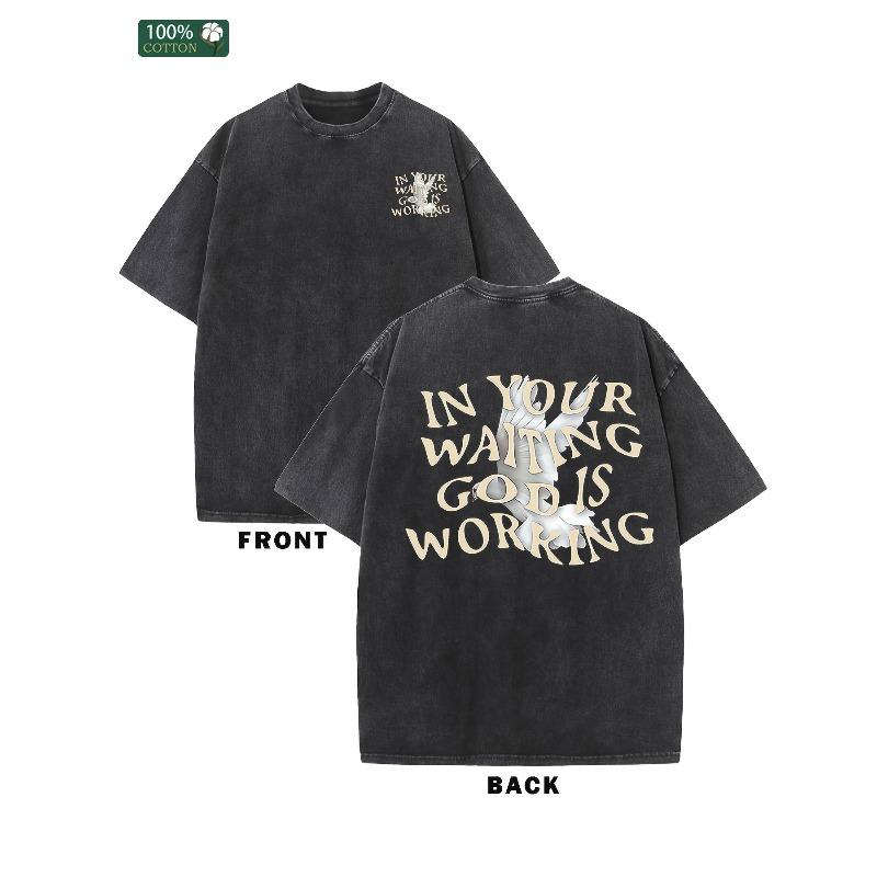 As You Wait, God Is at Work. Oversized T-Shirt Men Retro with a Solid Color, Featuring a Drop Shoulder Design, Retro Street Style,Loose Fit, Fashion S чёрный
As You Wait, God Is at Work. Oversized T-Shirt Men Retro with a Solid Color, Featuring a Drop Shoulder Design, Retro Street Style,Loose Fit, Fashion S чёрный