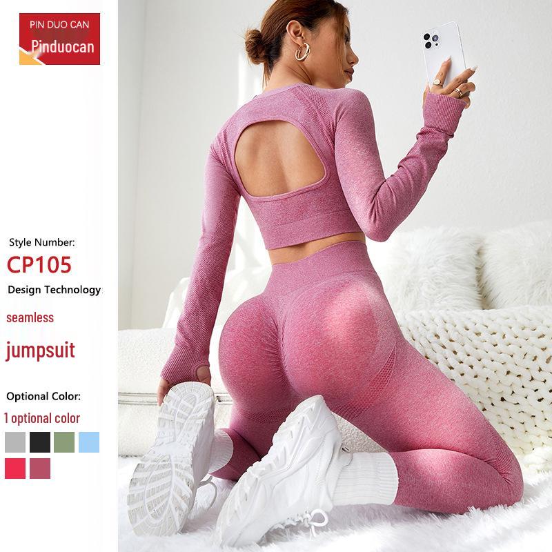 2-Piece Women s Seamless Yoga Set with Cutout Back and Thumb Hole Long Sleeve Top & Pants. Large
2-Piece Women s Seamless Yoga Set with Cutout Back and Thumb Hole Long Sleeve Top & Pants. Large