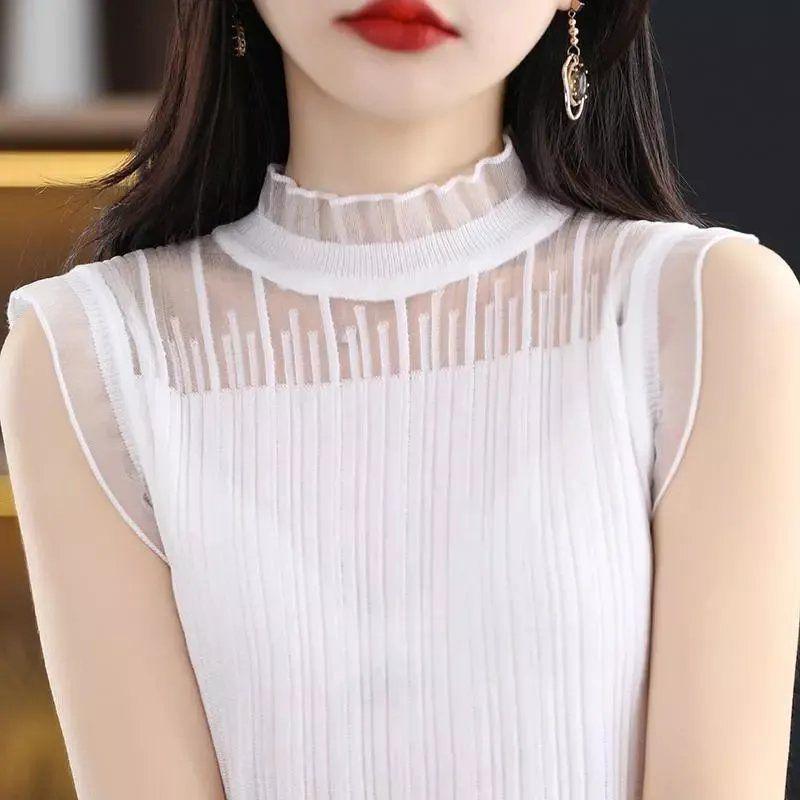 2023 Spring/Summer Women s Fashion Lace Hollow-Out Sleeveless Knitted Camisole. XL (58-63kg) чорний
2023 Spring/Summer Women s Fashion Lace Hollow-Out Sleeveless Knitted Camisole. XL (58-63kg) чорний