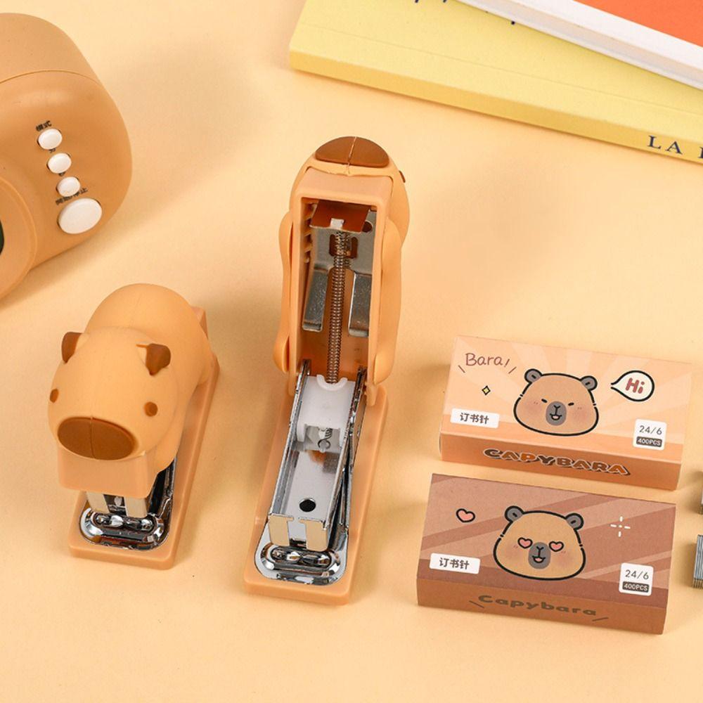 Good Looking Capybara Stapler Set Effortless Bookbinding Machine Stapling Tools Random 1Box
Good Looking Capybara Stapler Set Effortless Bookbinding Machine Stapling Tools Random 1Box