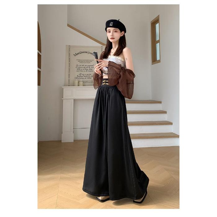 New Chinese style national style disc-buckled ice silk chiffon large pants wide-leg pants women s spring and summer high-waisted versatile casual pant 3XL чорний
New Chinese style national style disc-buckled ice silk chiffon large pants wide-leg pants women s spring and summer high-waisted versatile casual pant 3XL чорний