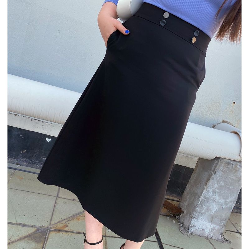 50% off Miss Biggie Fashion Plus Size Slim Looking Easiest for Match Chiffon Pocket Double Breasted Mid-Length Skirt A- Line Skirt Black L
50% off Miss Biggie Fashion Plus Size Slim Looking Easiest for Match Chiffon Pocket Double Breasted Mid-Length Skirt A- Line Skirt Black L