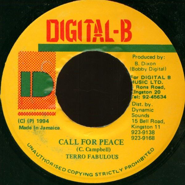 7inch Record TERROR FABULOUS - Call For Peace NONE Digital-B 1994 Jamaica Reggae, Ska & Dub Used
7inch Record TERROR FABULOUS - Call For Peace NONE Digital-B 1994 Jamaica Reggae, Ska & Dub Used
