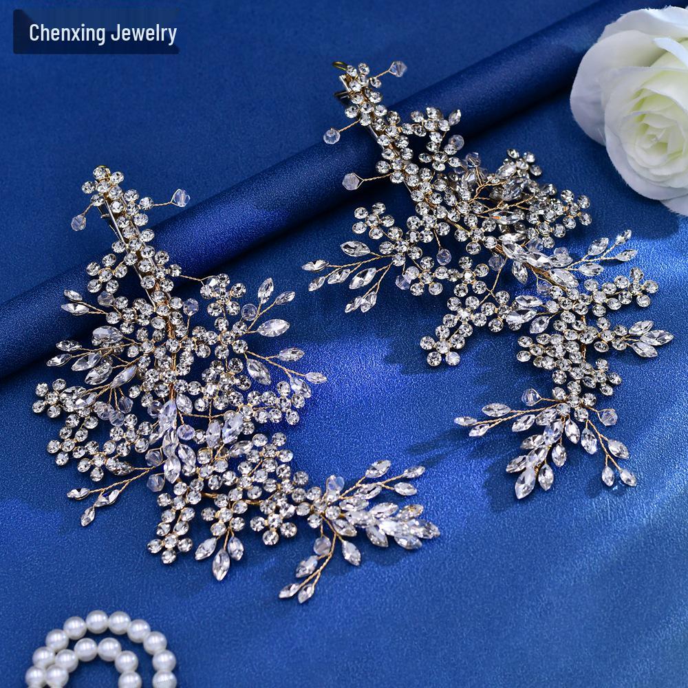 Chenxing CX253 Handmade Rhinestone Bridal Hairpin - Golden Double Clip for Photography Hairstyles
Chenxing CX253 Handmade Rhinestone Bridal Hairpin - Golden Double Clip for Photography Hairstyles