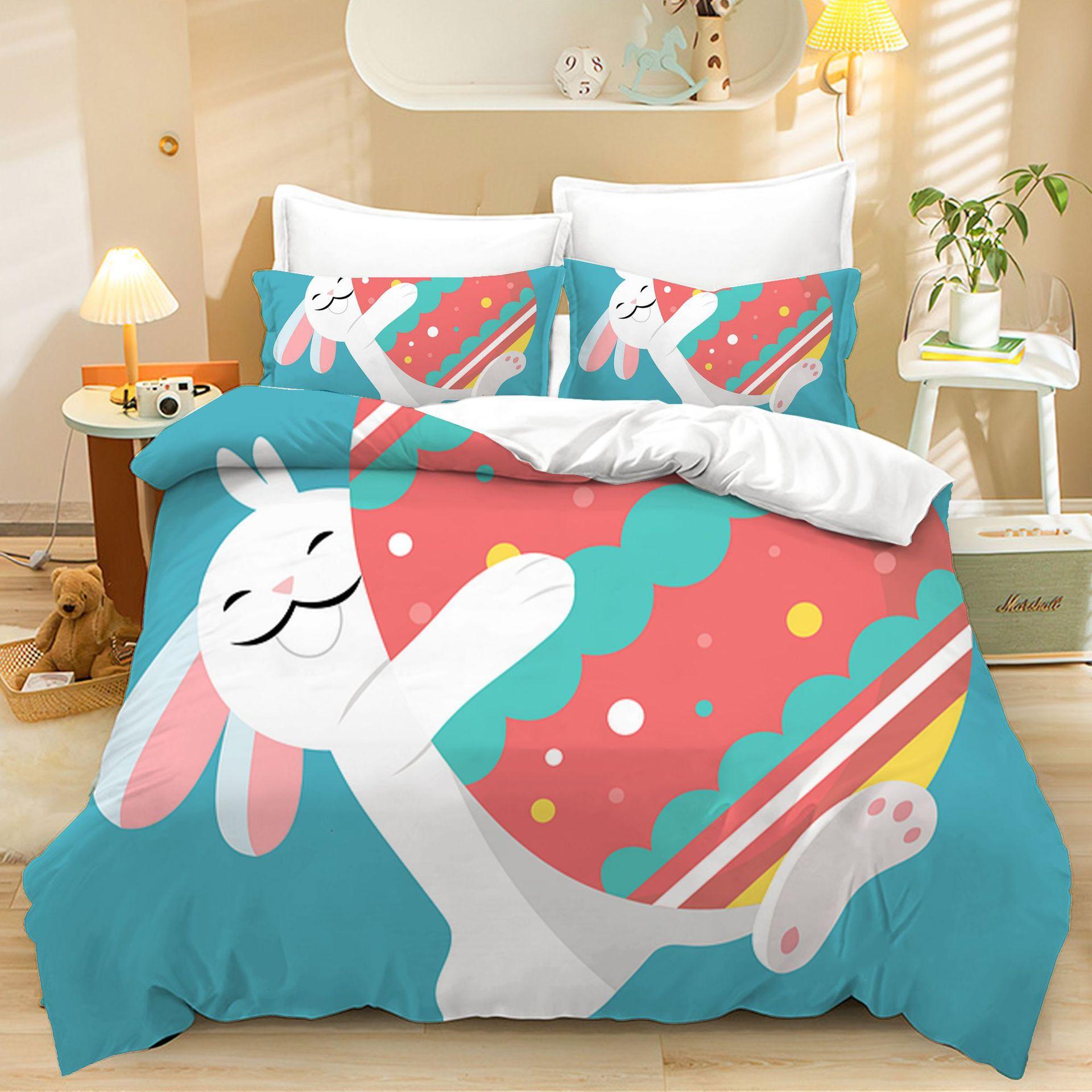 Home Textiles Three-Piece Easter Rabbit Cartoon Digital Printing Quilt Pillowcase Bedding 90 * 200 two-piece set
Home Textiles Three-Piece Easter Rabbit Cartoon Digital Printing Quilt Pillowcase Bedding 90 * 200 two-piece set