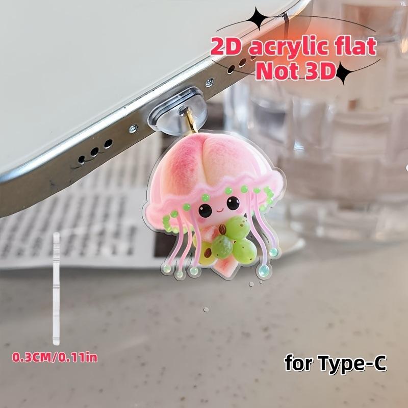Cute Jellyfish Phone Dust Plug 2D Acrylic Flat Anti-Dust Charm for Type-C For iPhone Kawaii Phone Accessory for Girls Women
Cute Jellyfish Phone Dust Plug 2D Acrylic Flat Anti-Dust Charm for Type-C For iPhone Kawaii Phone Accessory for Girls Women