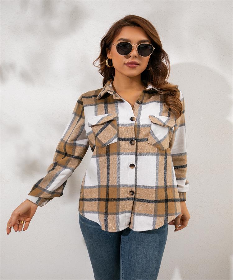 European & American Fall/Winter Cashmere Plaid Long-Sleeve Loose Shirt Jacket for Women S жовтий
European & American Fall/Winter Cashmere Plaid Long-Sleeve Loose Shirt Jacket for Women S жовтий