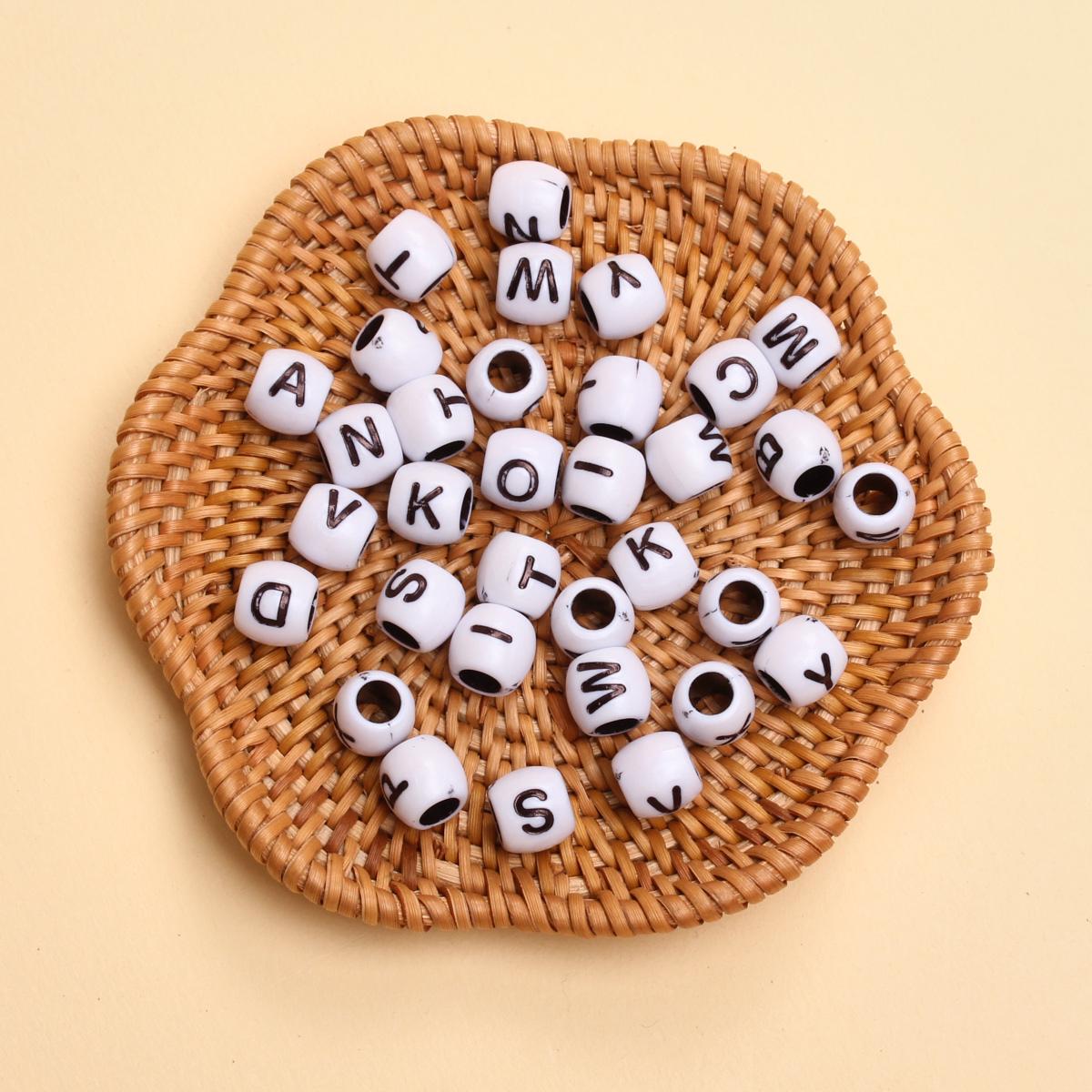40pcs 8*9mm Cylinder Acrylic Alphabet Letter Big Hole Beads For Jewelry Making DIY Bracelet Necklace Charms Jewelry Accessories
40pcs 8*9mm Cylinder Acrylic Alphabet Letter Big Hole Beads For Jewelry Making DIY Bracelet Necklace Charms Jewelry Accessories