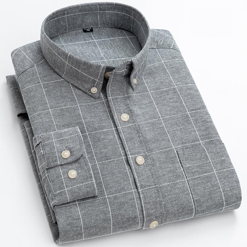 Spring and Autumn Youth Casual Long-sleeved Plaid Cardigan Thin Oxford Spinning Shirts Solid Color Spliced Square Collar Shirts 44
Spring and Autumn Youth Casual Long-sleeved Plaid Cardigan Thin Oxford Spinning Shirts Solid Color Spliced Square Collar Shirts 44